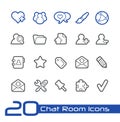 Chat Room Icons // Line Series Royalty Free Stock Photo