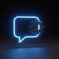 Chat Settings: Neon Speech Bubble and Gear Royalty Free Stock Photo
