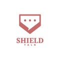 Chat Shield logo template for your security, guard, safe, protect business