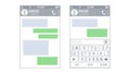 Mobile UI Kit Messenger Vector. Chat App Design Template. Modern Mobile Keyboard Isolated Illustration Royalty Free Stock Photo