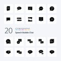 20 Chat Solid Glyph icon Pack like message chat communication pencile note