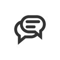 Chat speech bubble and dialog balloon line style vector icon