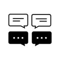 Chat and Speech Bubble Iicons Set on White Background Royalty Free Stock Photo