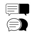 Chat and Speech Bubble Iicons Set on White Background. Vector Royalty Free Stock Photo
