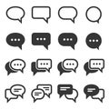 Chat and Speech Bubble Iicons Set on White Background. Vector Royalty Free Stock Photo