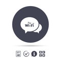 Chat speech bubbles. Free wifi sign. Royalty Free Stock Photo