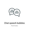 Chat speech bubbles outline vector icon. Thin line black chat speech bubbles icon, flat vector simple element illustration from Royalty Free Stock Photo