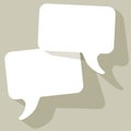 Chat speech bubbles white FreeSpace on a gray background Royalty Free Stock Photo