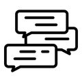 Chat speech icon outline vector. Speach election