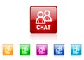 Chat square web glossy icon Royalty Free Stock Photo
