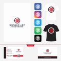 Chat Sushi Logo Template Design creative logo and colorfull