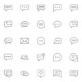 Chat, talk, message, speak, sms outline icons set Royalty Free Stock Photo