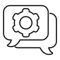 Chat tech overview icon outline vector. Cooperation machine