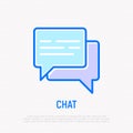 Chat thin line icon: two speech bubbles