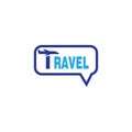 Chat travel logo airplane illustration vector design Royalty Free Stock Photo