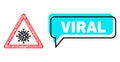 Shifted Viral Message Bubble and Network Viral Warning Icon Royalty Free Stock Photo