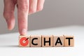 CHAT Word Written In Wooden Cube