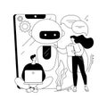 Chatbot app development abstract concept vector illustration. Royalty Free Stock Photo