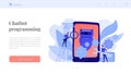Chatbot app developmentconcept landing page. Royalty Free Stock Photo