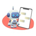 Chatbot and artificial intelligence. A digital chatbot, a robot application, concept of a conversation assistant. Vector Royalty Free Stock Photo