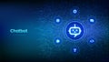 Chatbot. Chatbot assistant application. Smart assistant. AI. Artificial intelligence technology concept. Neural network.
