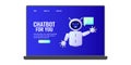Chatbot assistant form robot with ai 3d Royalty Free Stock Photo