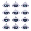 Chatbot avatar set, technology chat cute symbol