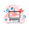 Chatbot business concept. Communication with chatbot. Artificial intelligence in customer support