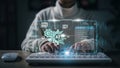 Chatbot Chat with AI, Artificial Intelligence. man using technology smart robot AI, artificial intelligence by enter command Royalty Free Stock Photo