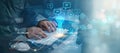 Chatbot chat AI concept, Young business chatting with smart AI or artificial intelligence using chatbot, artificial intelligence