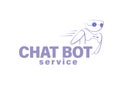 Chat bot service logo design and virtual support and communication concept.