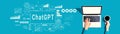 Chatbot ChatGPT - Aartificial Iintelligence theme with person using a laptop