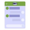 Chatbot chatting on smartphone screen using mobile app
