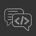 Chatbot coding chalk icon