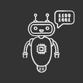 Chatbot coding chalk icon
