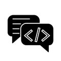 Chatbot coding glyph icon