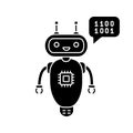 Chatbot coding glyph icon