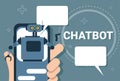 Chatbot Concept Support Robot Technology Digital Chat Bot Application On Smart Phone