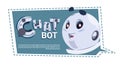 Chatbot Cute Robot Template Banner With Copy Space, Chatter Or Chatterbot Technical Support Chat Bot Service Concept