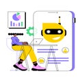 Chatbot development platform abstract concept vector illustration.