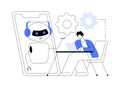 Chatbot development platform abstract concept vector illustration.