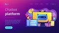 Chatbot development platformconcept landing page. Royalty Free Stock Photo