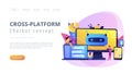 Chatbot development platformconcept landing page.