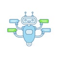 Chatbot with four speech bubbles color icon Royalty Free Stock Photo