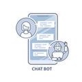 Chatbot helper - chatting with robot virtual assistant sending message