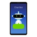 Chatbot on smartphone, chat artificial intelligence, mobile Vector illustration