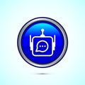 Chatbot icon design illustration, Chat conversation icon, Online support service bot sign, Blue Color Round Button Design Royalty Free Stock Photo