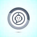Chatbot icon design illustration, Chat conversation icon, Online support service bot sign, Gray Color Button Design Royalty Free Stock Photo