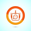 Chatbot icon design illustration, Chat conversation icon, Online support service bot sign, Orange Color Button Design Royalty Free Stock Photo
