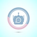 Chatbot icon design illustration, Chat conversation icon, Online support service bot sign, Pastel Color Button Design Royalty Free Stock Photo